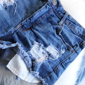 RSQ Venice Mid Rise Distressed Jean Shorts